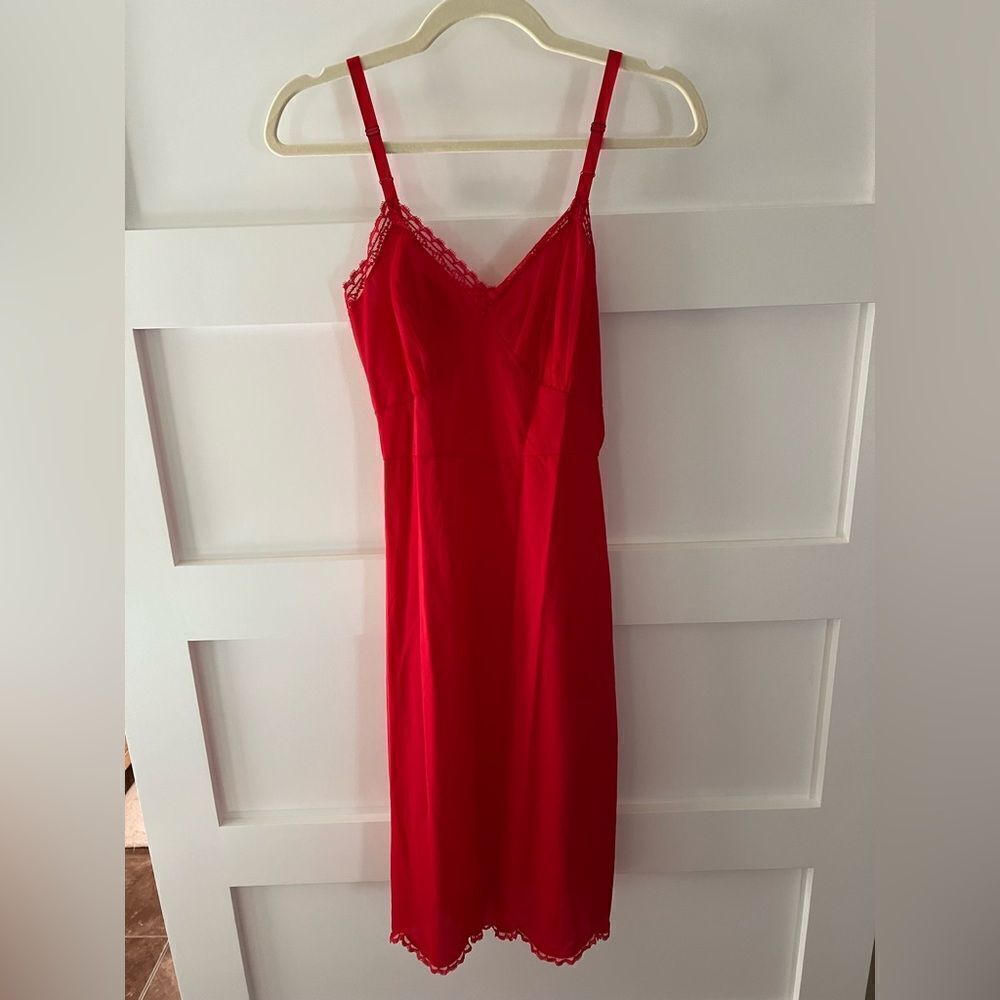 Shadowline vintage Red slip or slip dress size 32